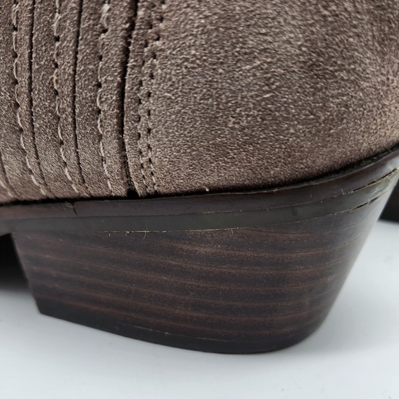 Lucky Brand Ankle Boots Booties Women’s 10M Folley Brown Taupe Suede Shoes - Picture 6 of 10